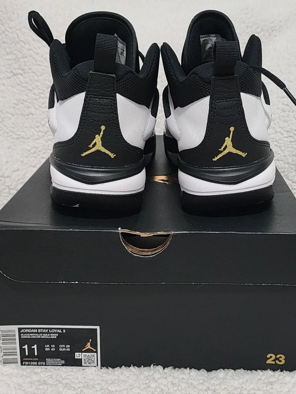 *NIB* Nike Air Jordan Stay Loyal 3 Black White Gold FB1396-070 Men's Size 11
